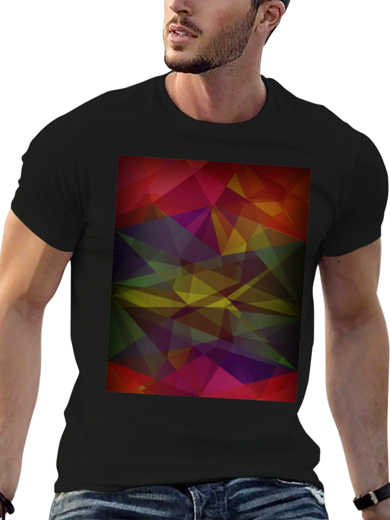 Abstract Geometric Black T-Shirt