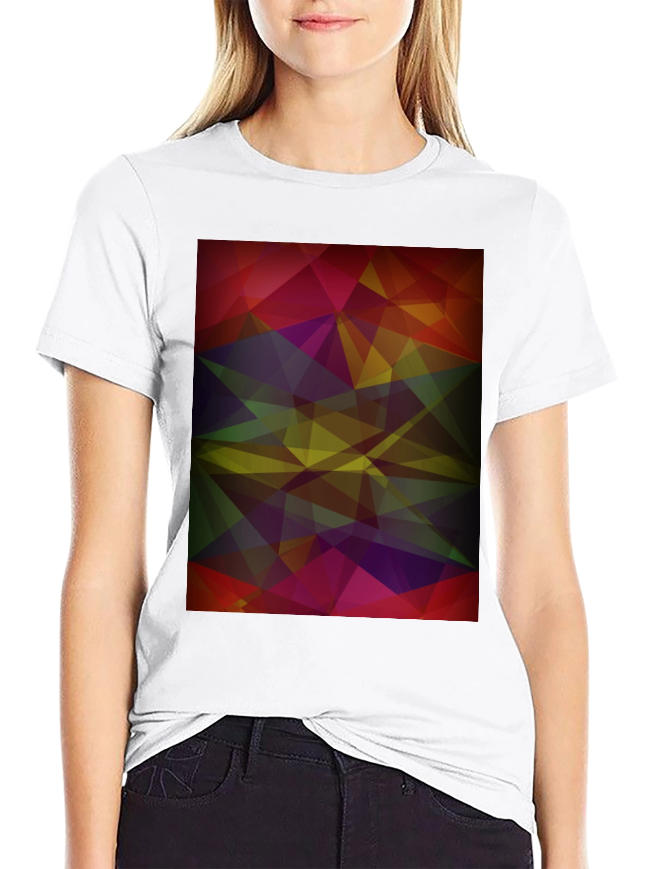 Abstract Geometric Black T-Shirt