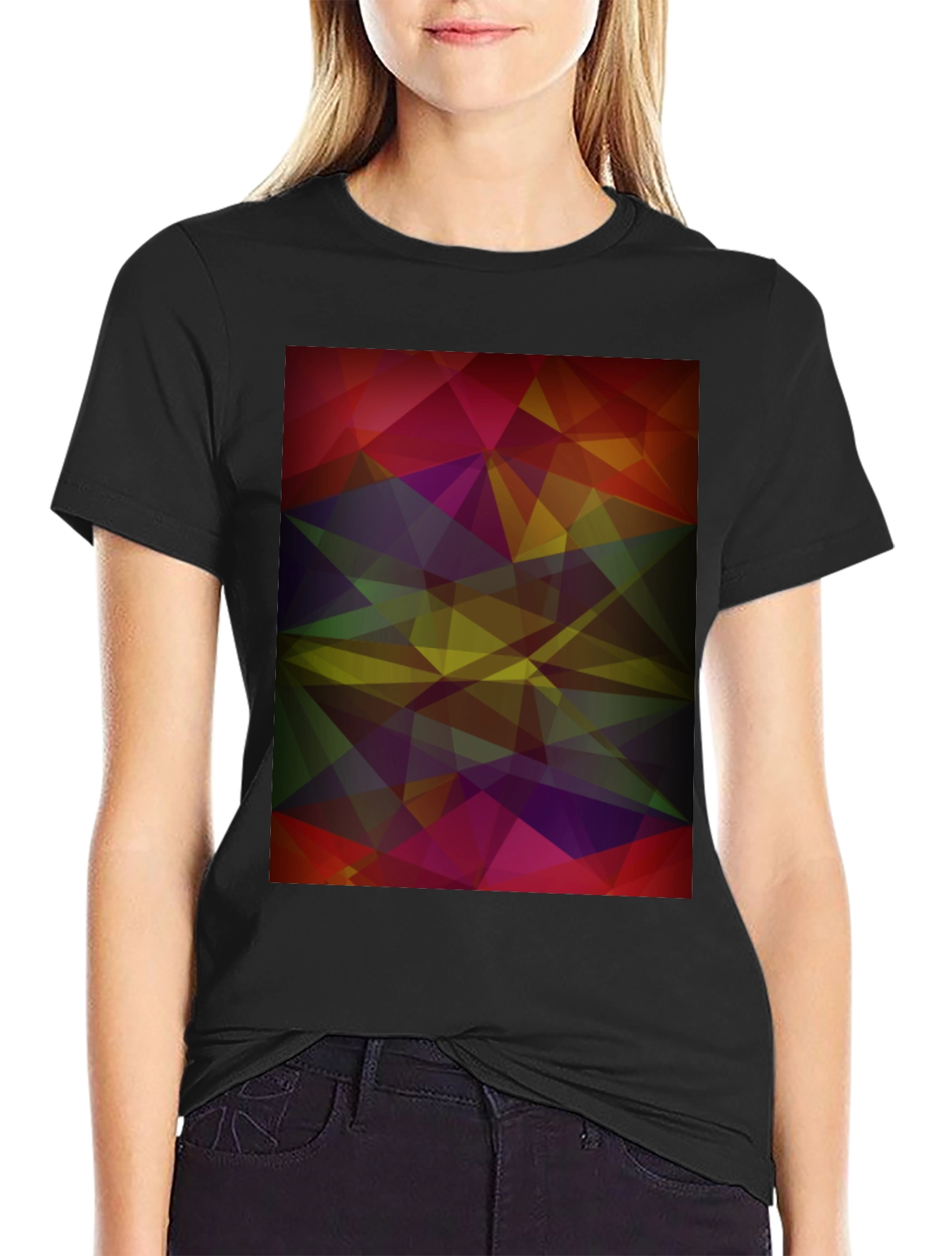 Abstract Geometric Black T-Shirt