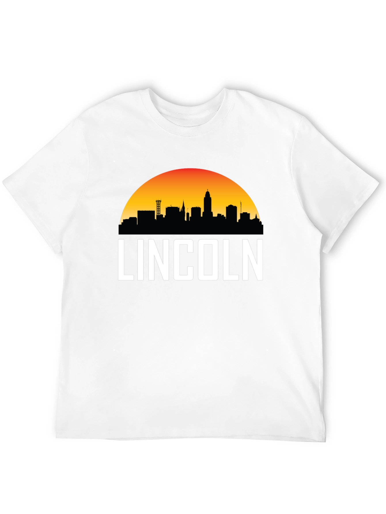 Lincoln Nebraska Skyline Graphic Tee - Black