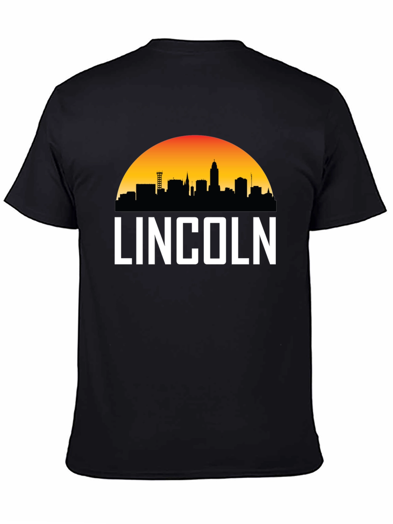 Lincoln Nebraska Skyline Graphic Tee - Black