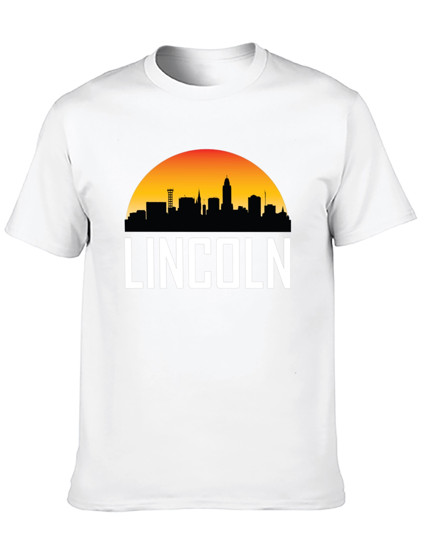Lincoln Nebraska Skyline Graphic Tee - Black