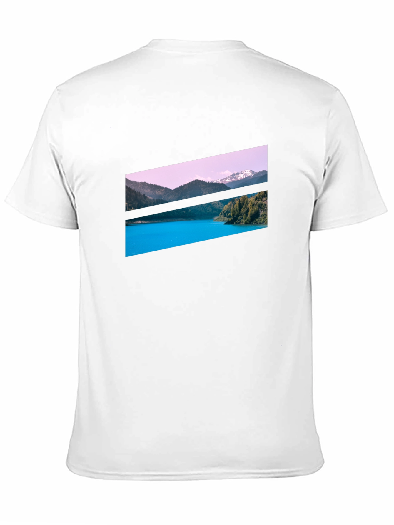 Scenic Mountain Lake Graphic Tee - Black