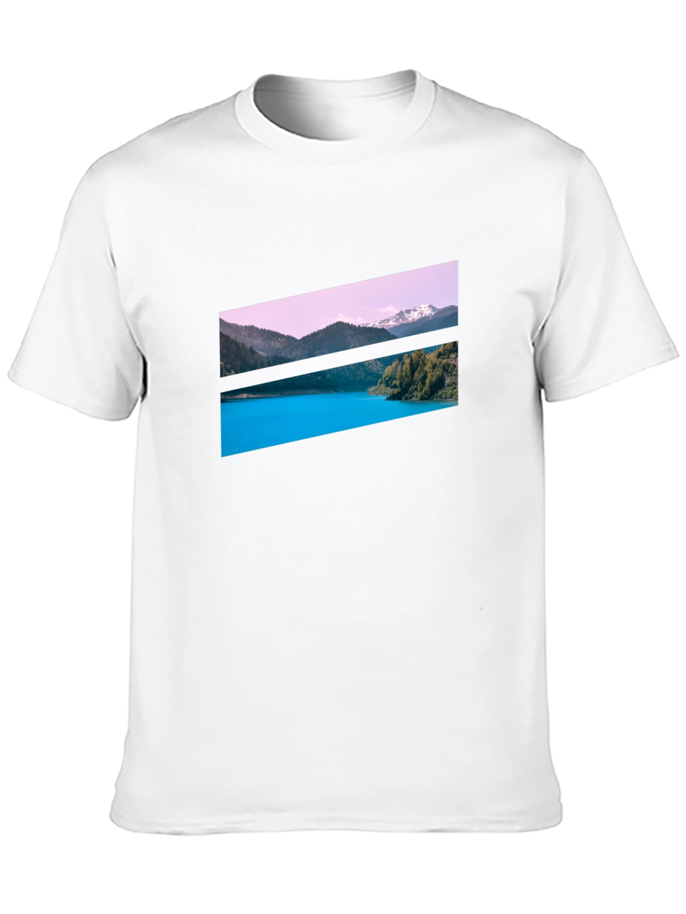 Scenic Mountain Lake Graphic Tee - Black
