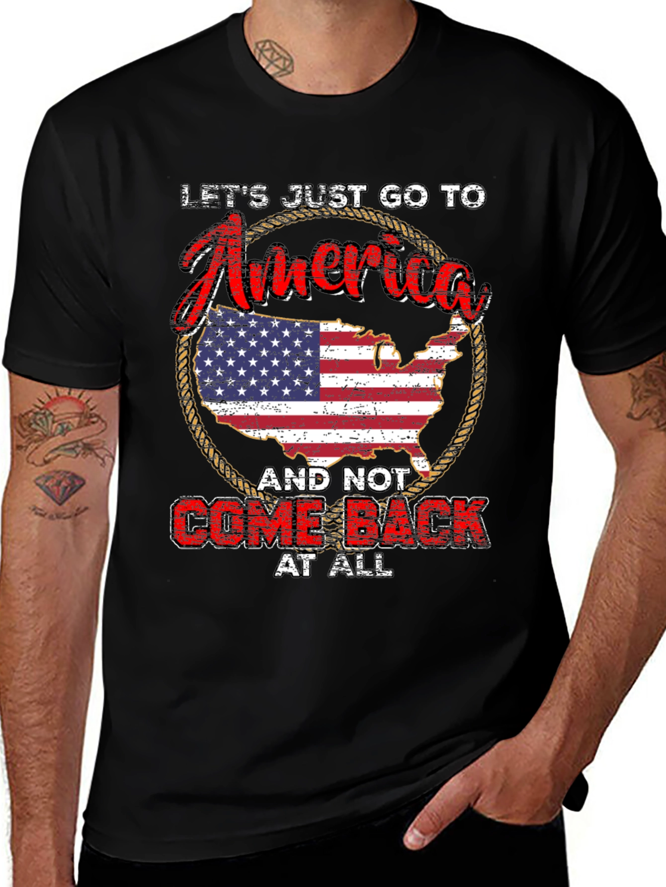USA Graphic T-Shirt - Lets Go To America!