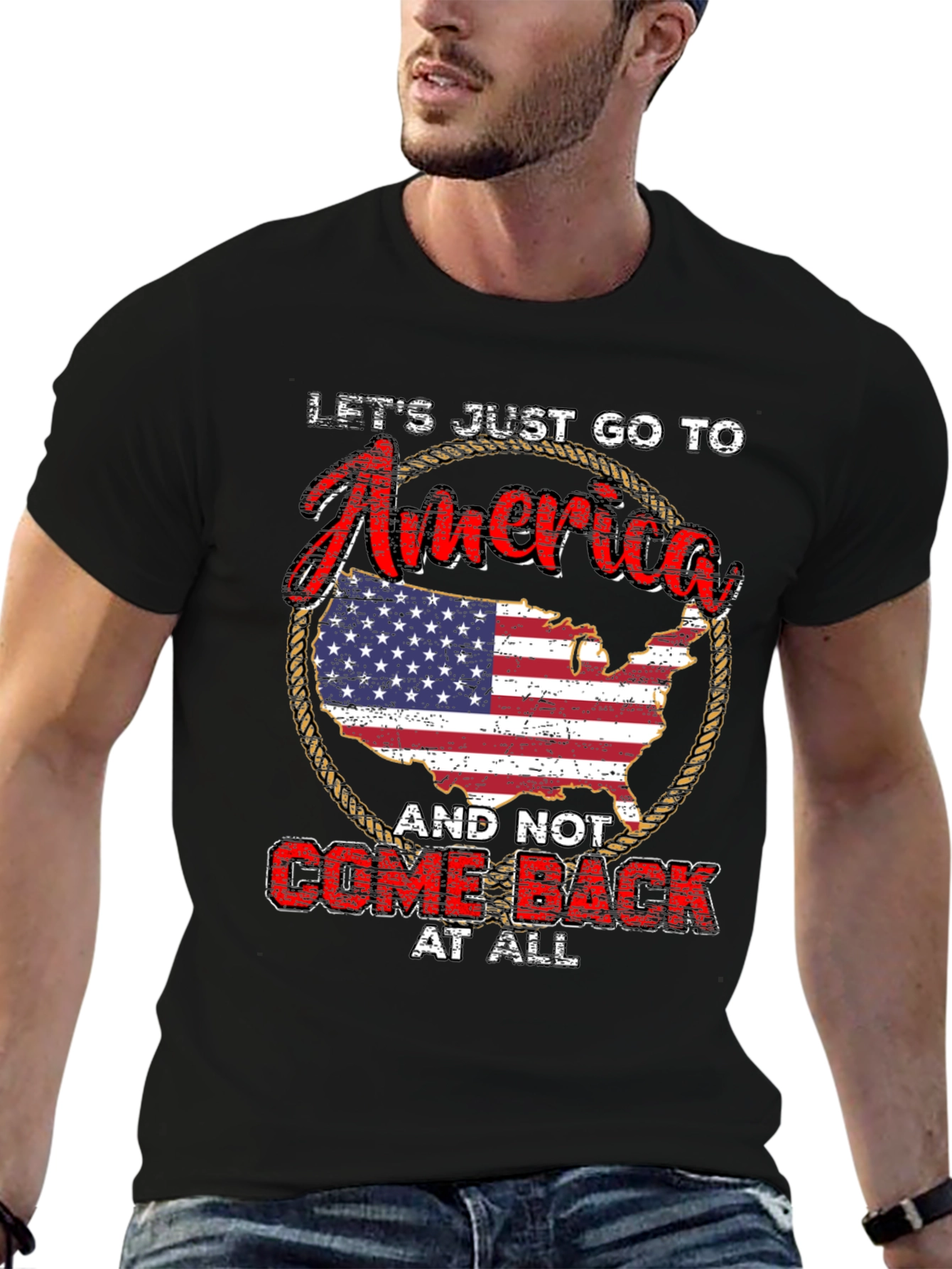 USA Graphic T-Shirt - Lets Go To America!