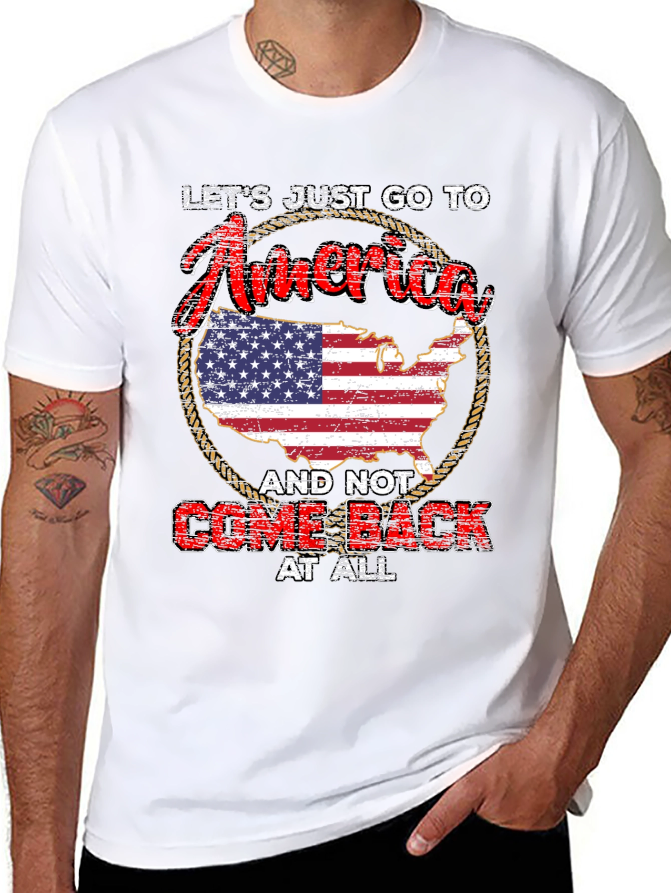 USA Graphic T-Shirt - Lets Go To America!