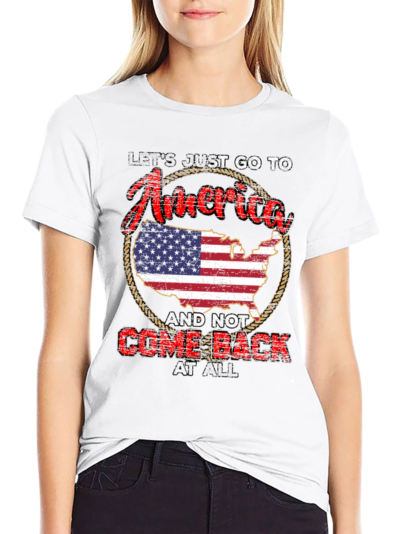 USA Graphic T-Shirt - Lets Go To America!