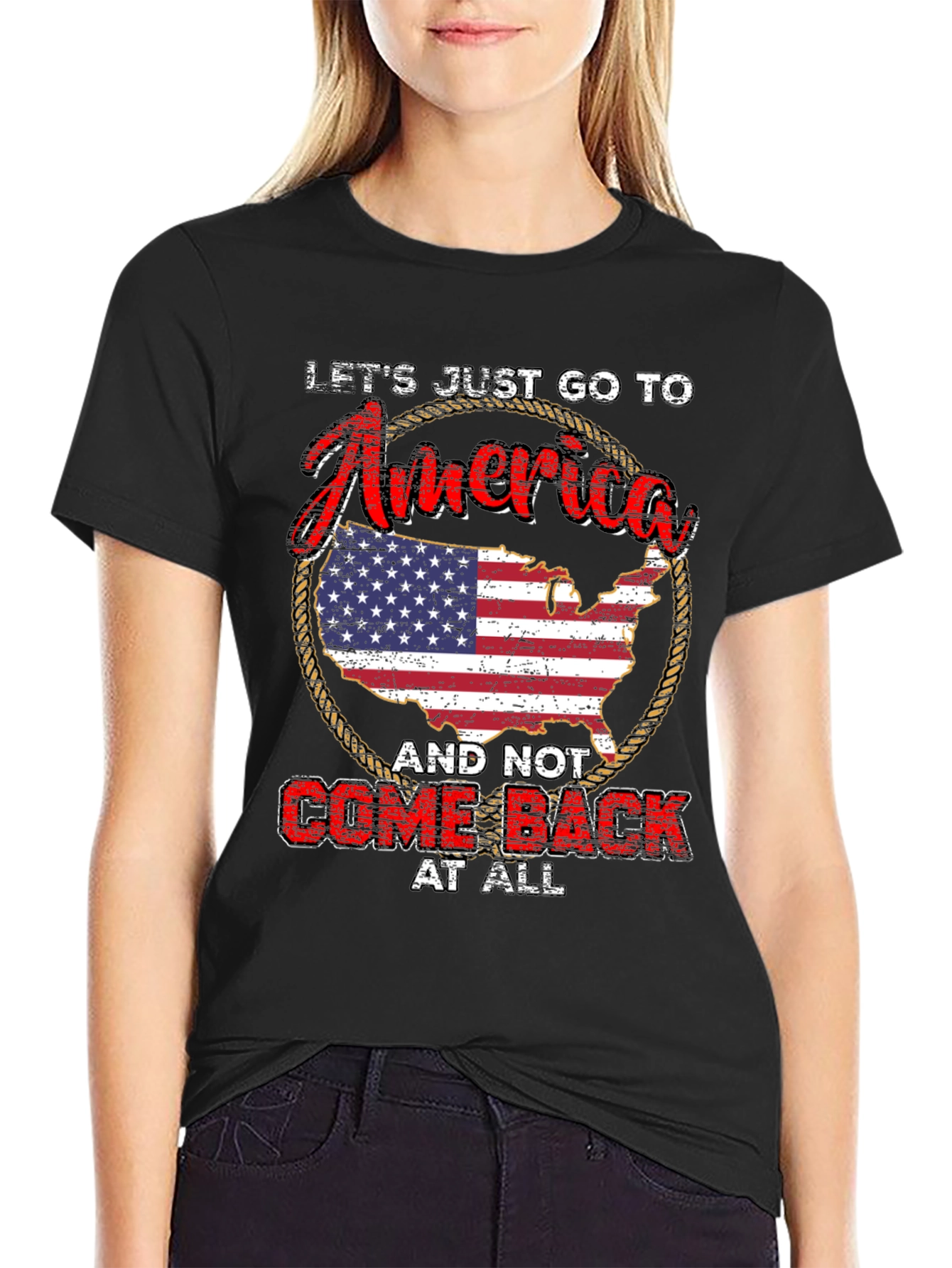 USA Graphic T-Shirt - Lets Go To America!