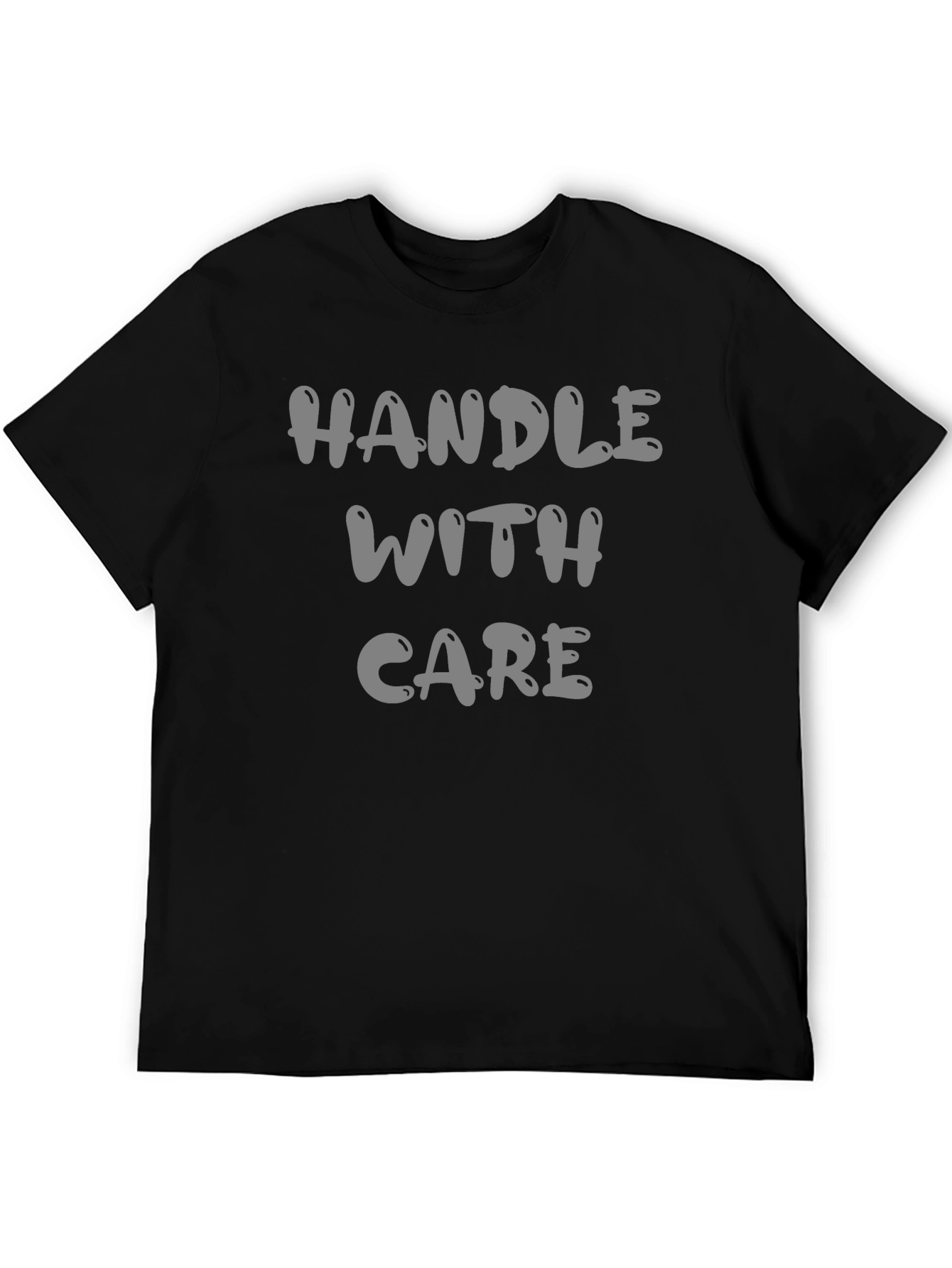 Handle With Care Black Graphic T-Shirt