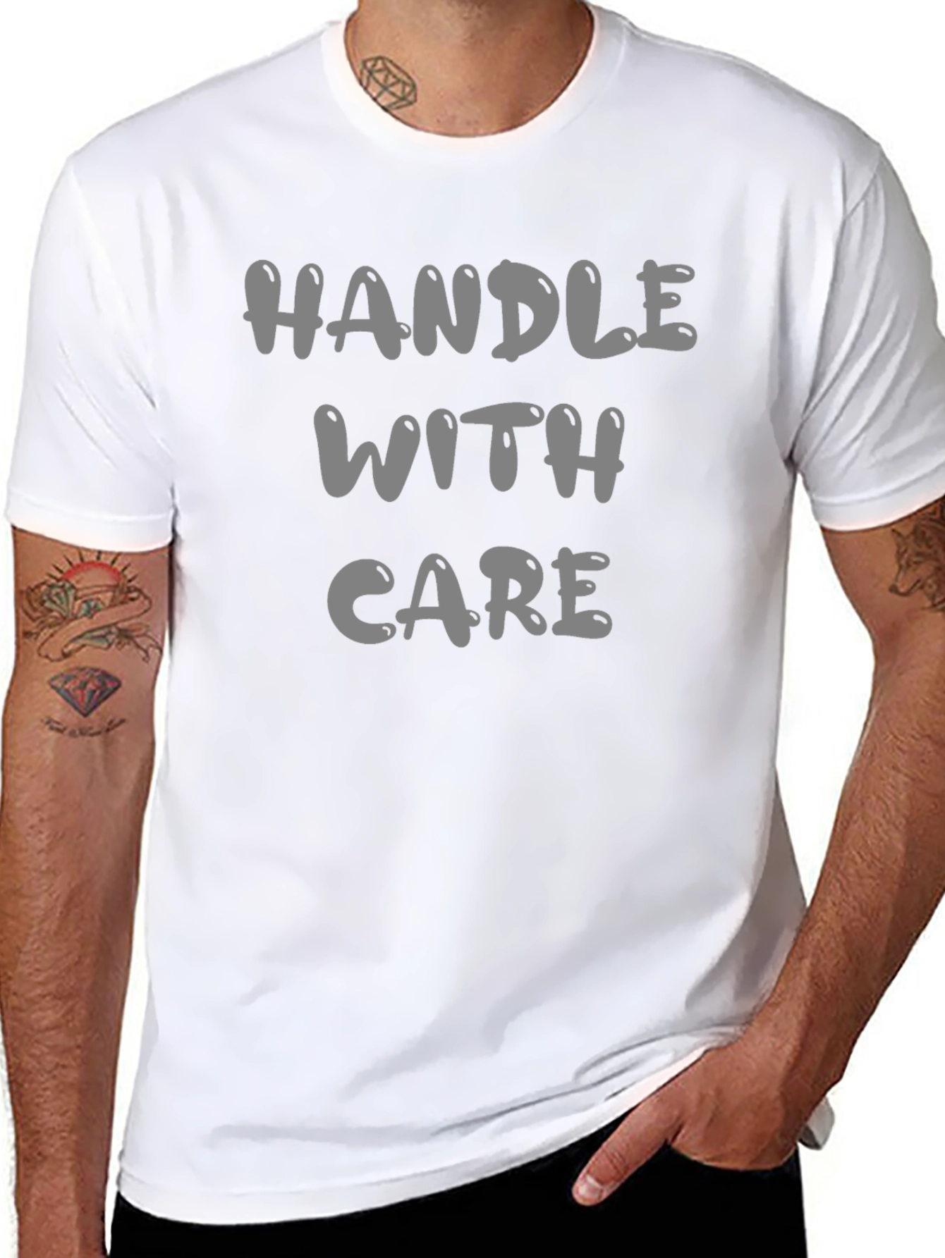Handle With Care Black Graphic T-Shirt