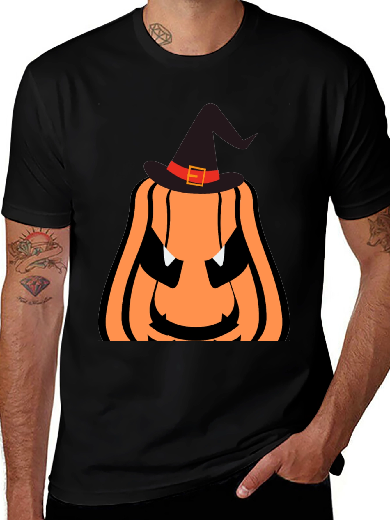 Halloween Pumpkin Witch Hat T-Shirt