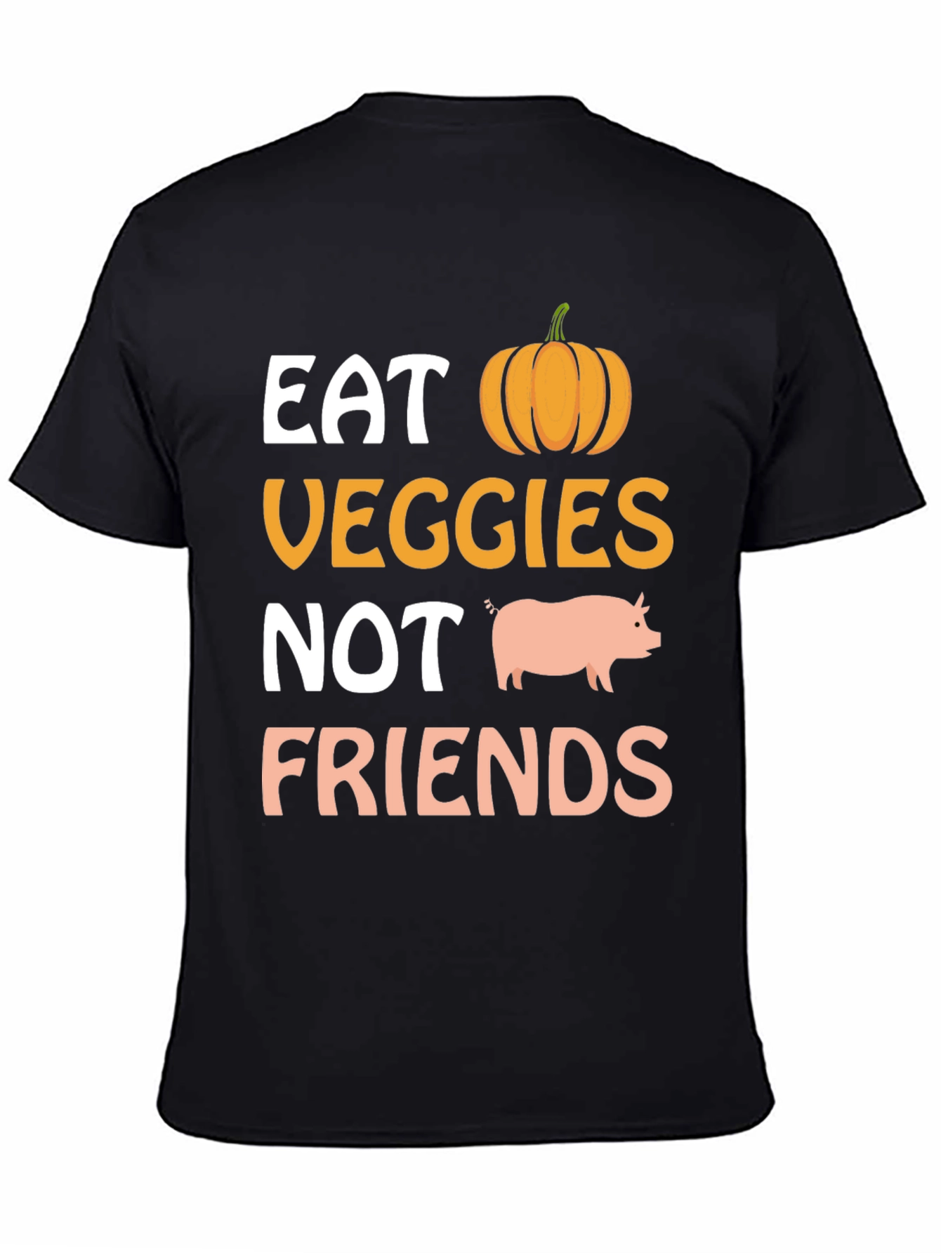Eat Veggies Not Friends Vegan Graphic T-Shirt