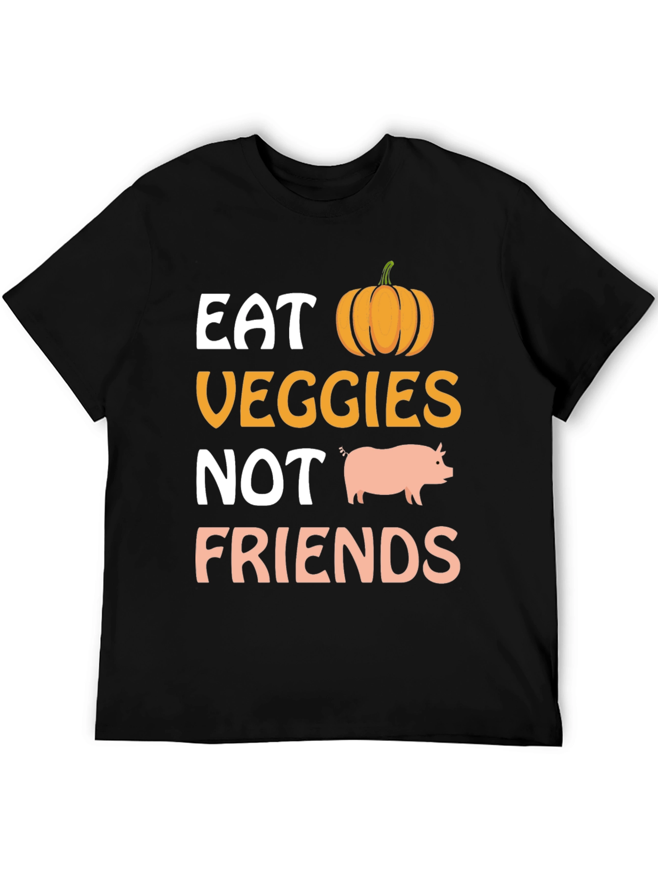 Eat Veggies Not Friends Vegan Graphic T-Shirt