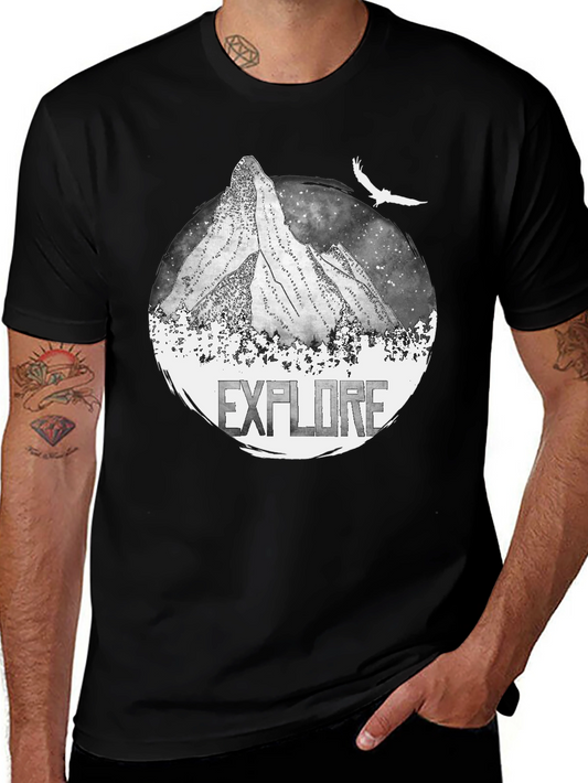 Explore Mountain Graphic Black T-Shirt