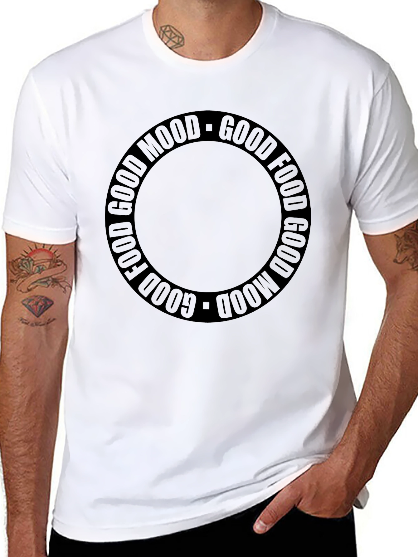 Good Food Good Mood Black T-Shirt