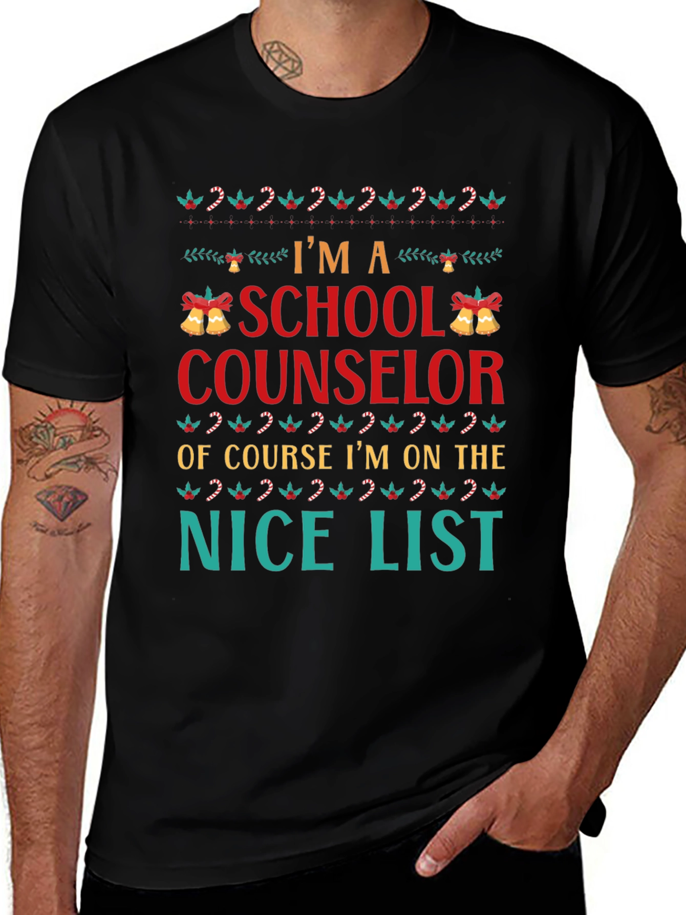 School Counselor Christmas Nice List T-Shirt