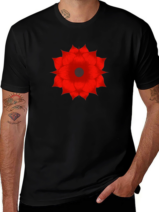 Floral Mandala Graphic T-Shirt - Premium Black Cotton Tee