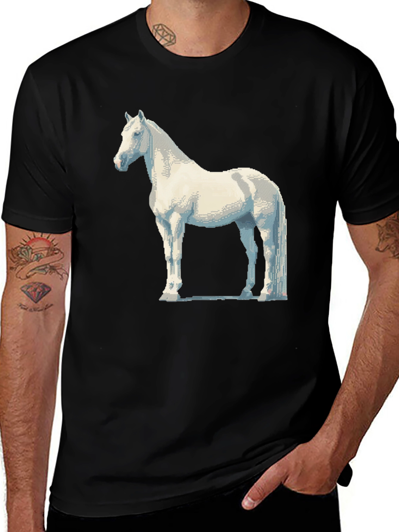 Horse Graphic T-Shirt - Cool Pixel Art Style