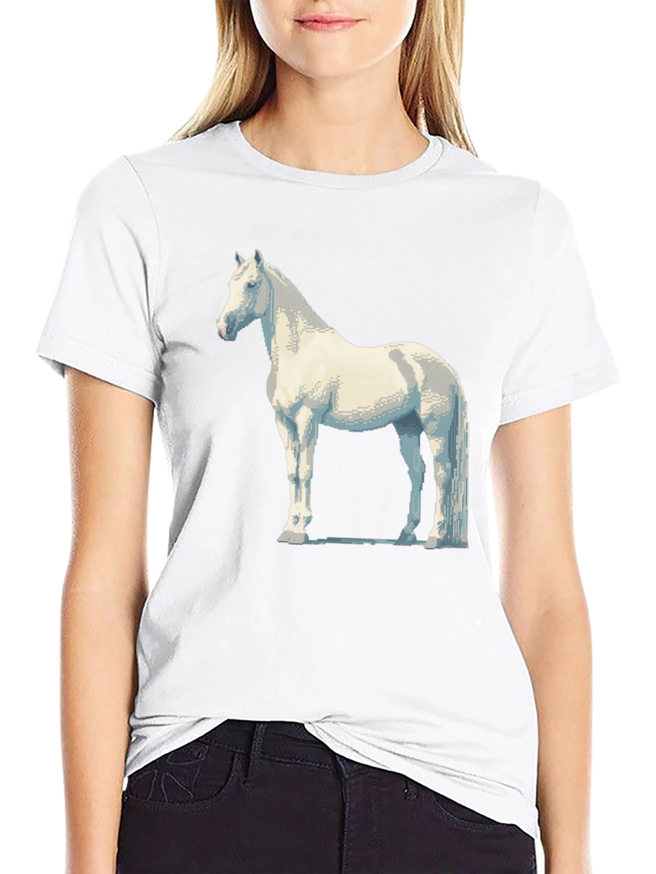 Horse Graphic T-Shirt - Cool Pixel Art Style