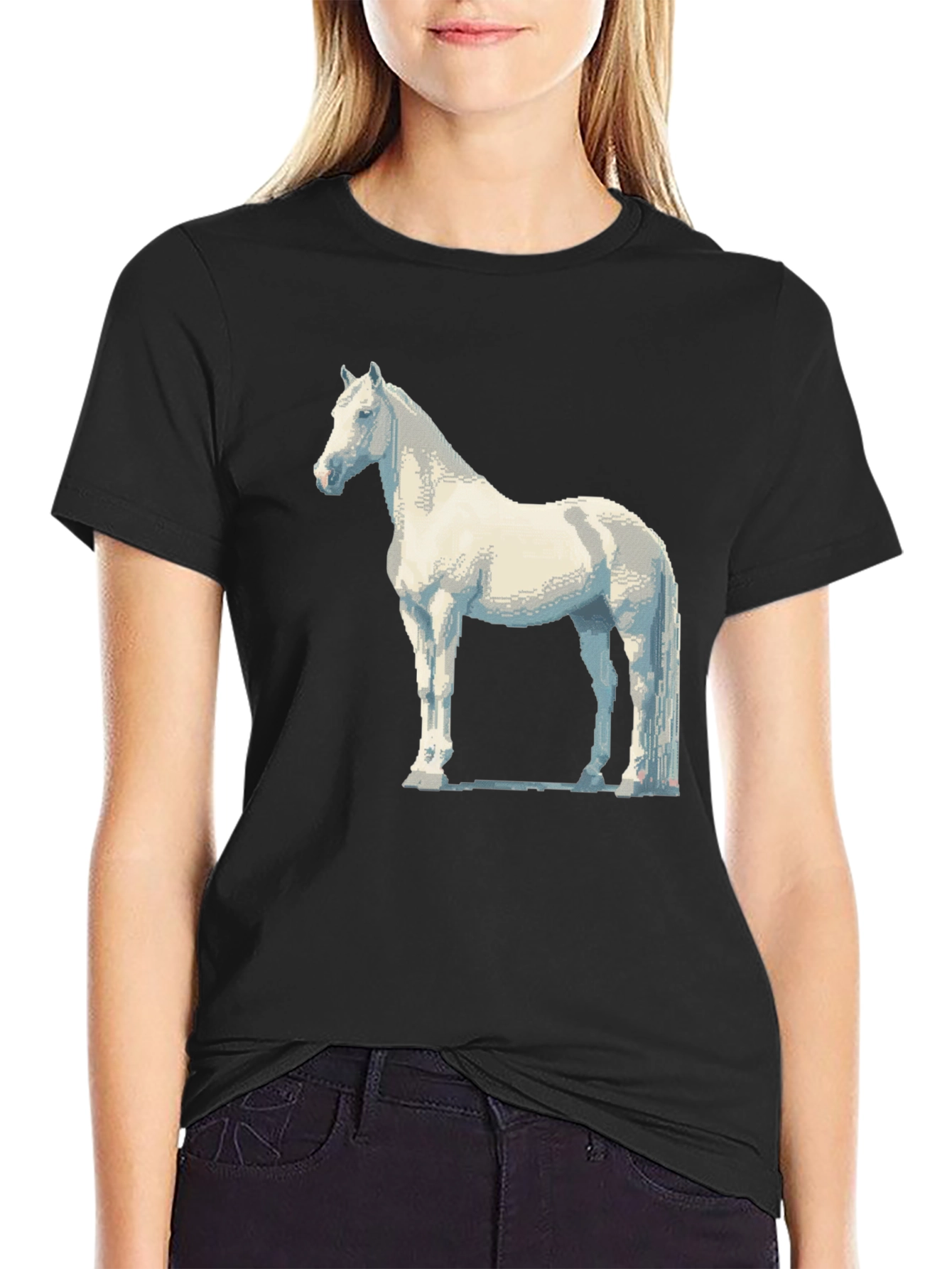 Horse Graphic T-Shirt - Cool Pixel Art Style