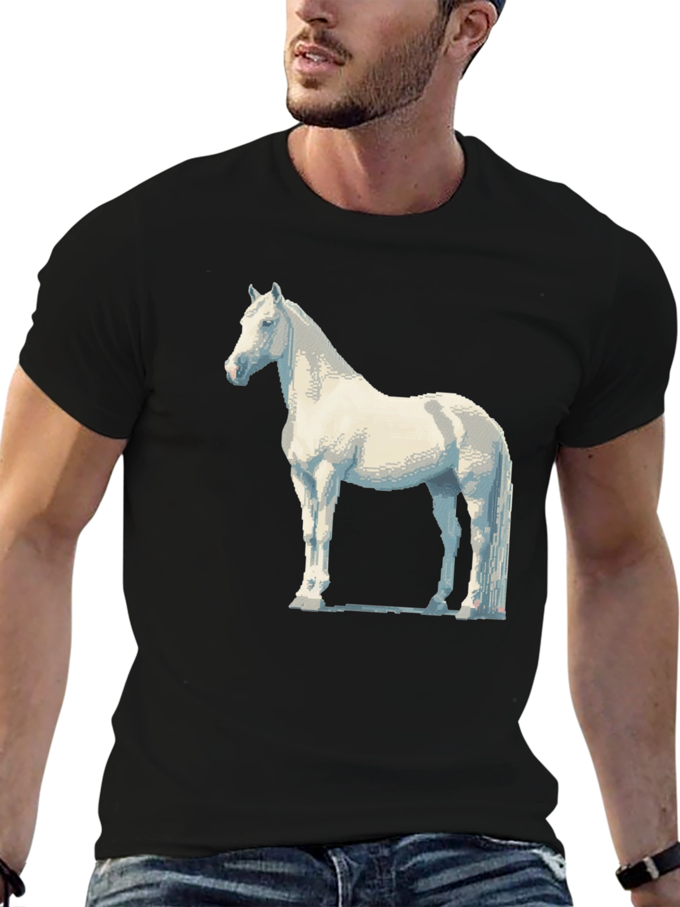 Horse Graphic T-Shirt - Cool Pixel Art Style