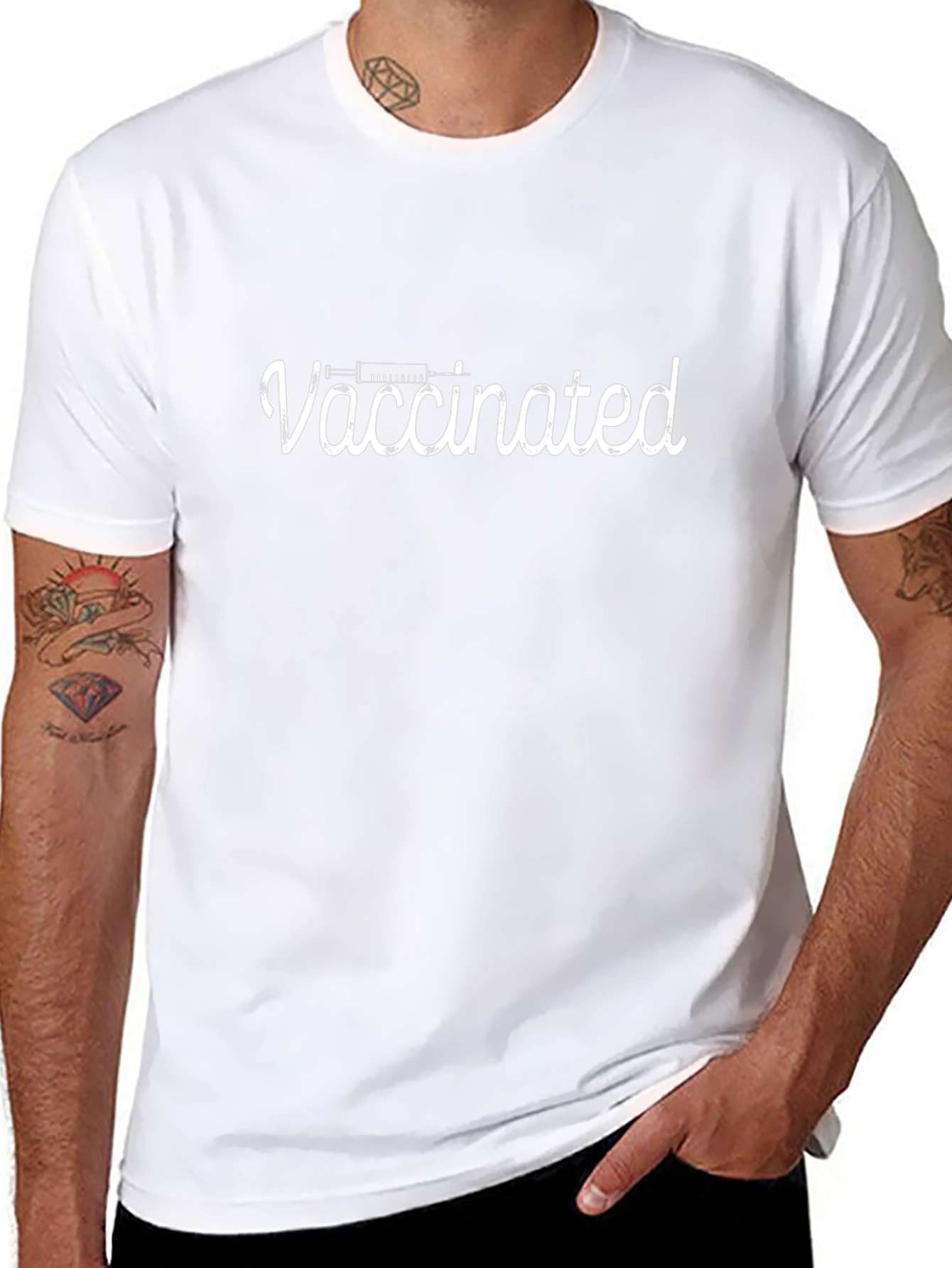 Vaccinated Graphic Print T-Shirt