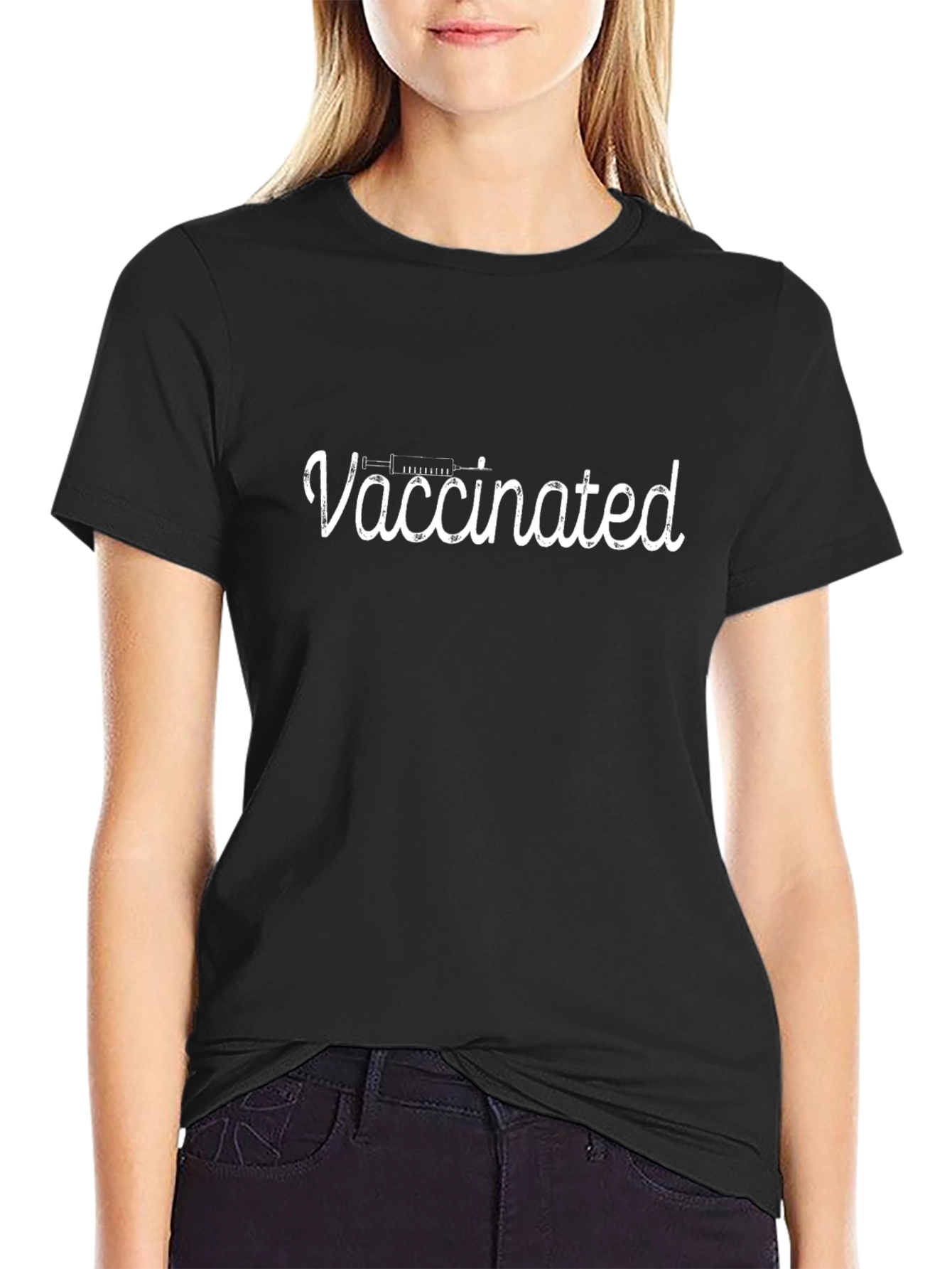 Vaccinated Graphic Print T-Shirt