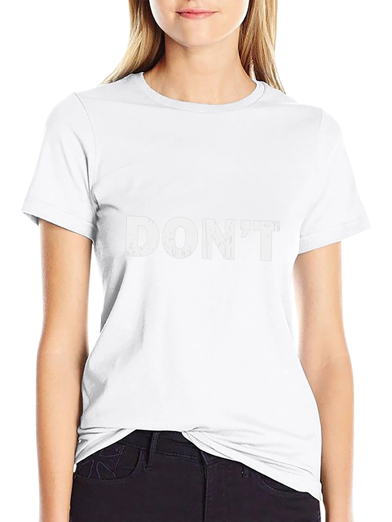 Distressed Graphic Tee - Dont Statement Shirt
