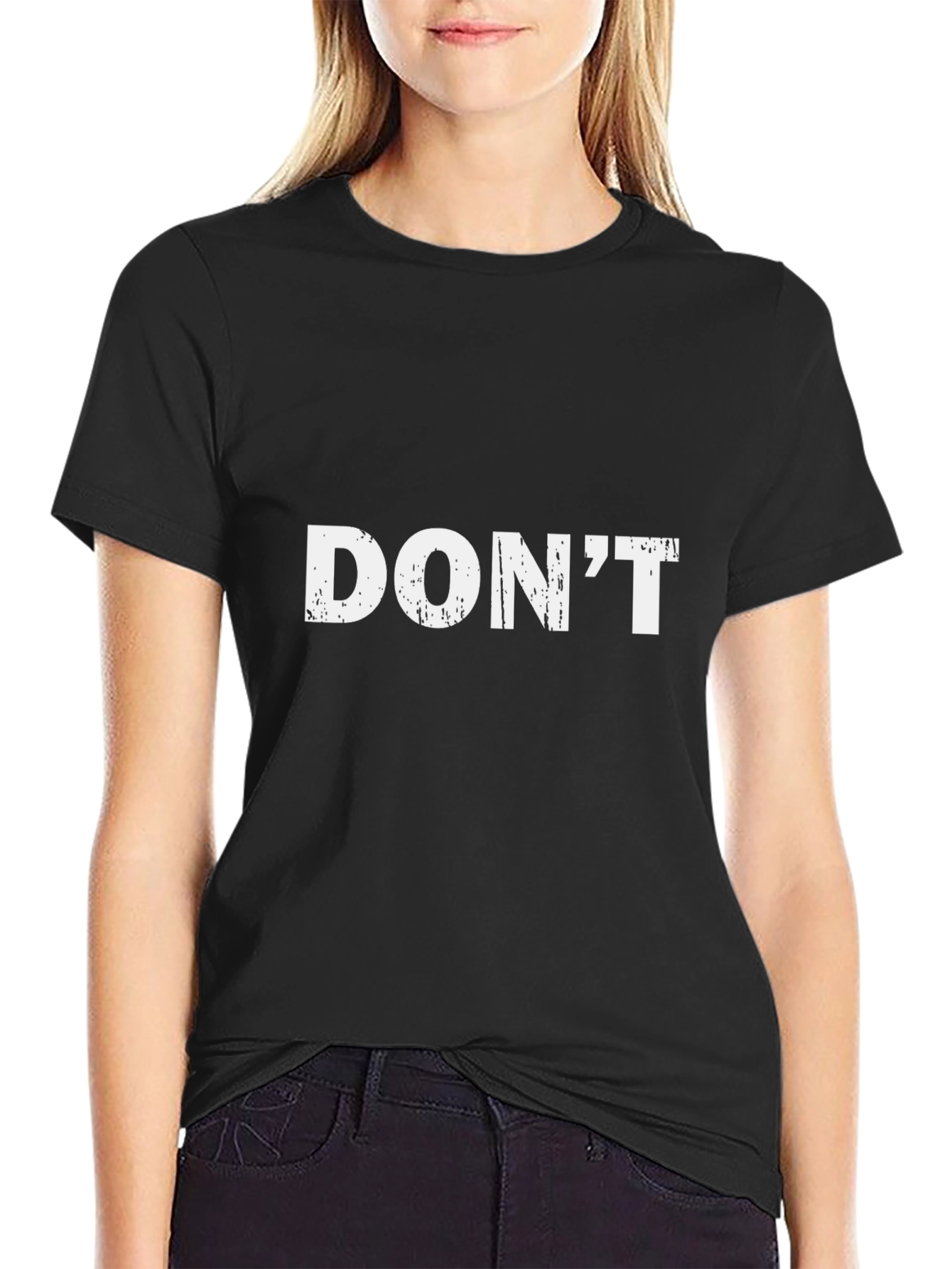 Distressed Graphic Tee - Dont Statement Shirt
