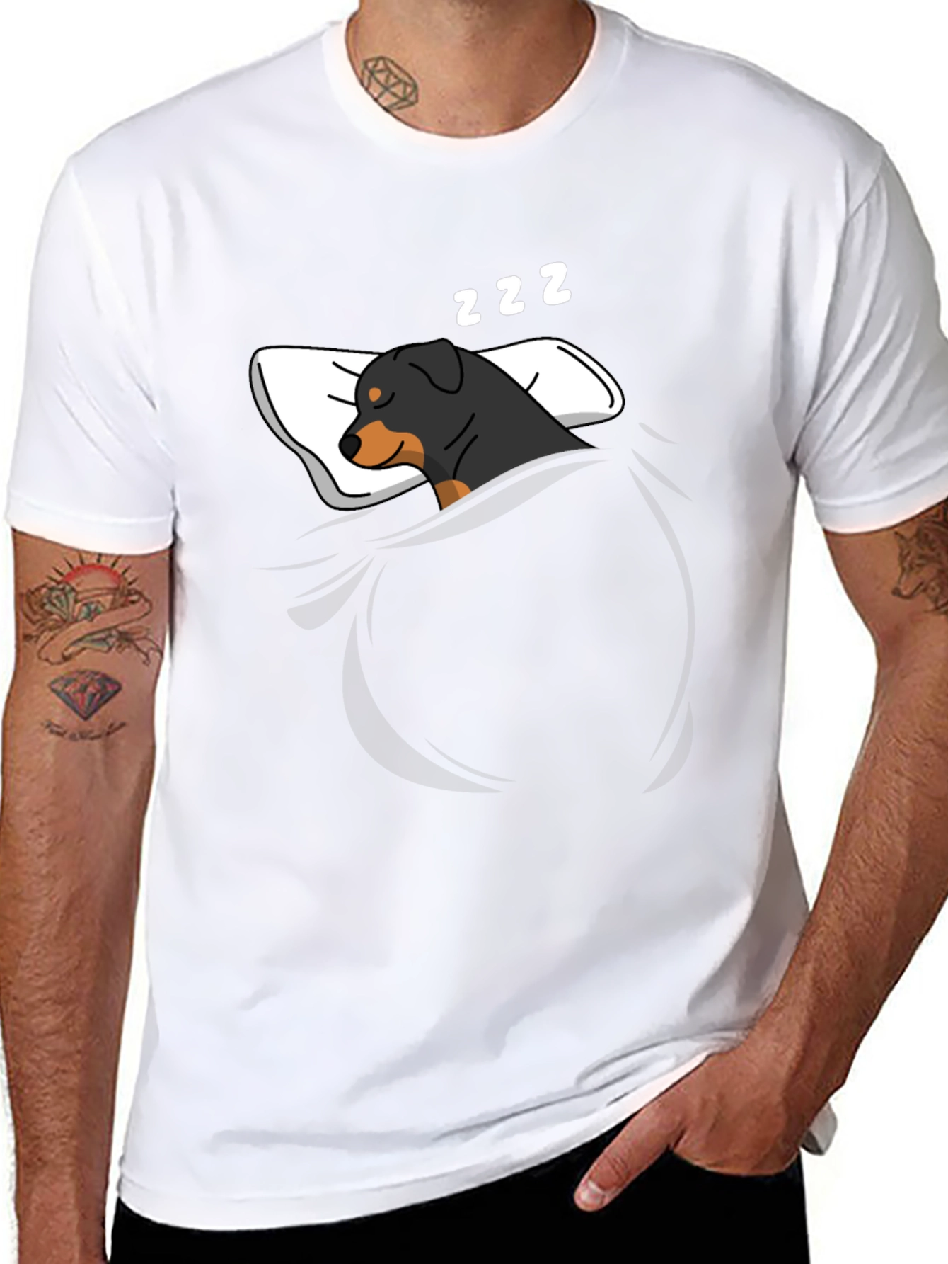 Sleeping Rottweiler Graphic T-Shirt
