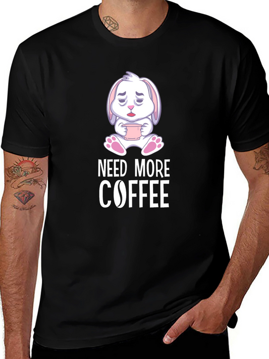 Need More Coffee T-Shirt - Cute Bunny Design