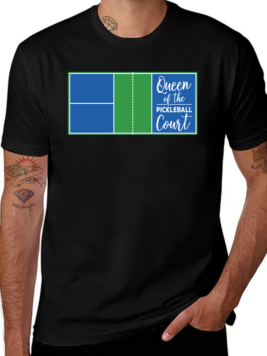 Queen of the Pickleball Court Graphic T-Shirt