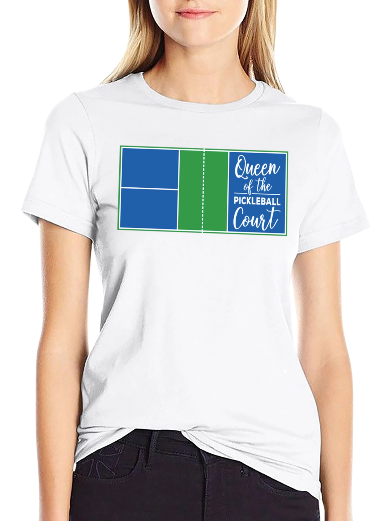 Queen of the Pickleball Court Graphic T-Shirt