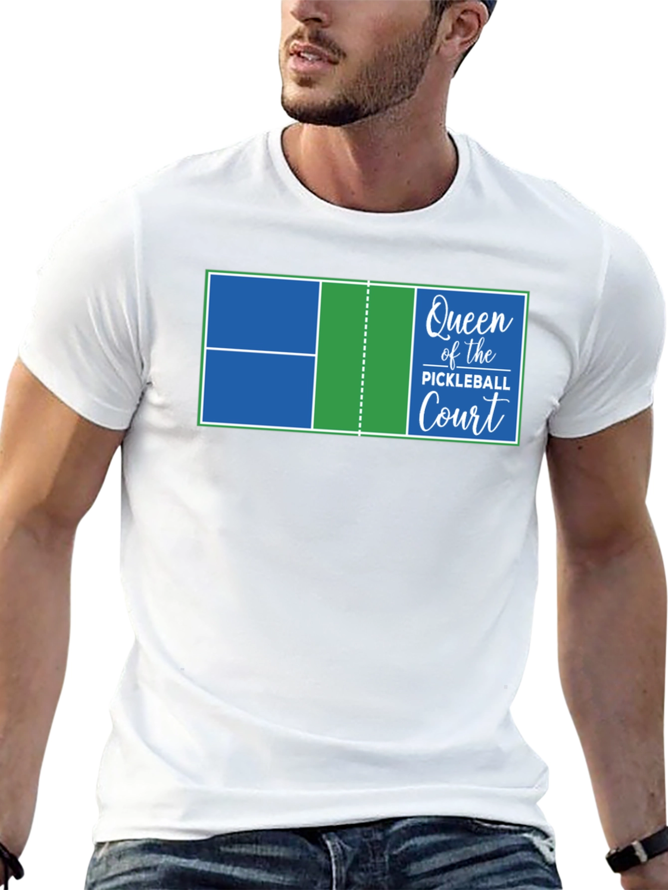 Queen of the Pickleball Court Graphic T-Shirt