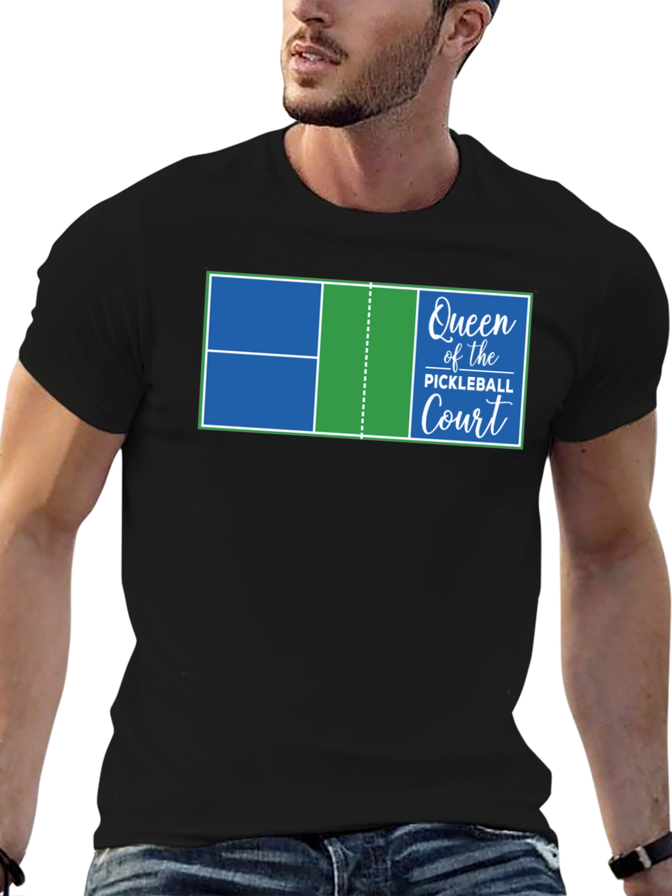 Queen of the Pickleball Court Graphic T-Shirt