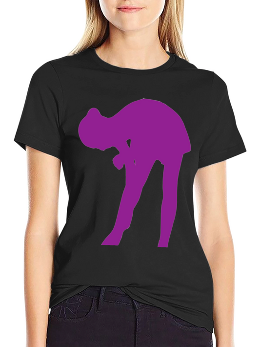 Purple Silhouette Graphic Black T-Shirt