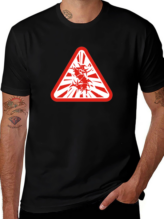 Hazard Symbol Graphic Tee - Edgy & Bold Style
