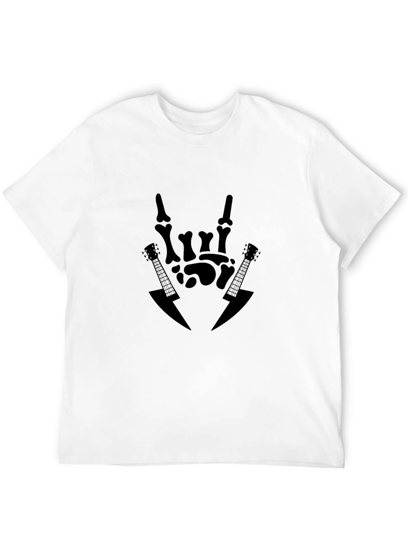 Rock On Skeleton Hand Guitar T-Shirt