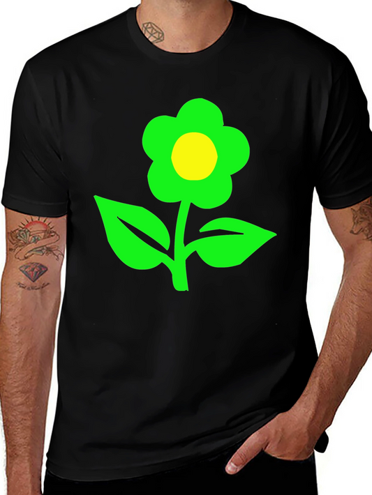 Green Flower Graphic T-Shirt