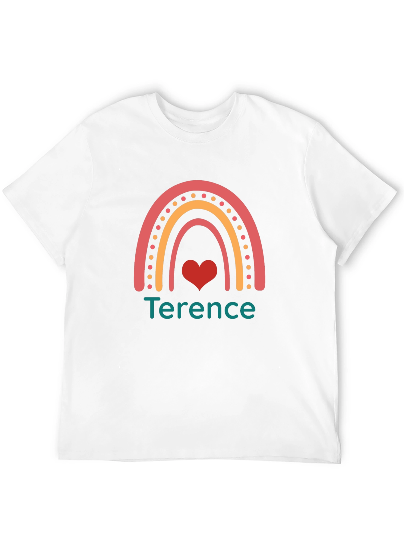 Rainbow Heart Custom Name T-Shirt