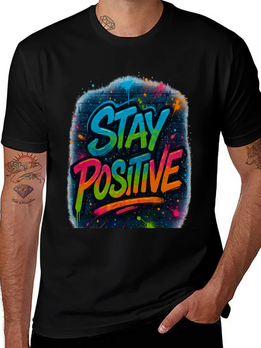 Stay Positive Graphic Tee - Black