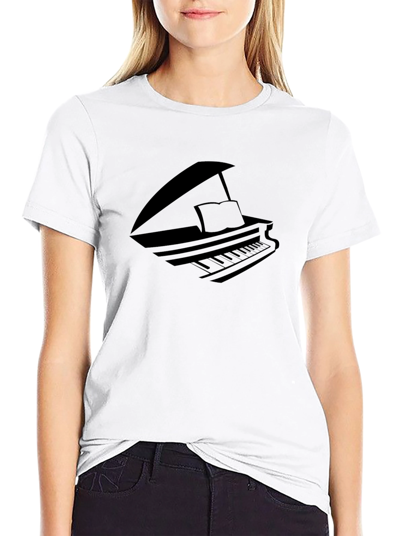 Piano Graphic Black T-Shirt