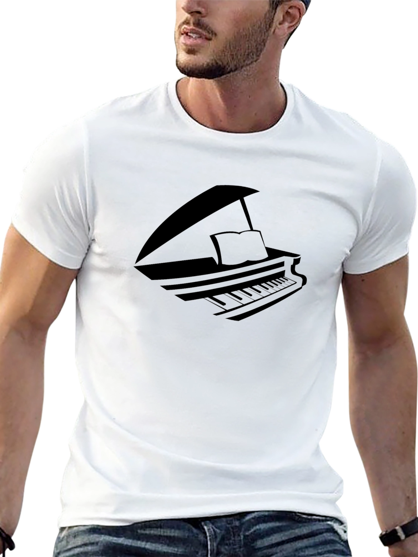 Piano Graphic Black T-Shirt