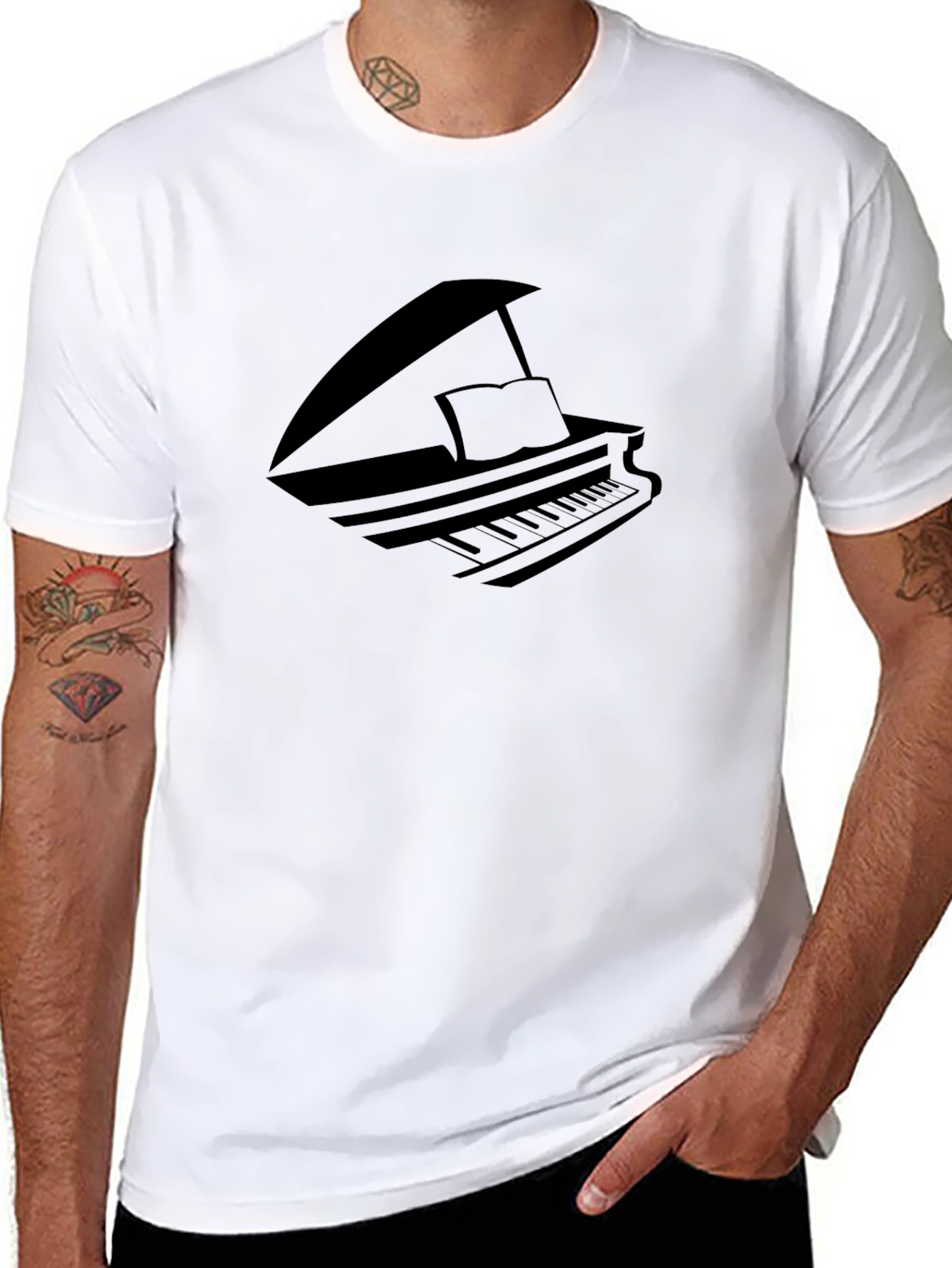 Piano Graphic Black T-Shirt