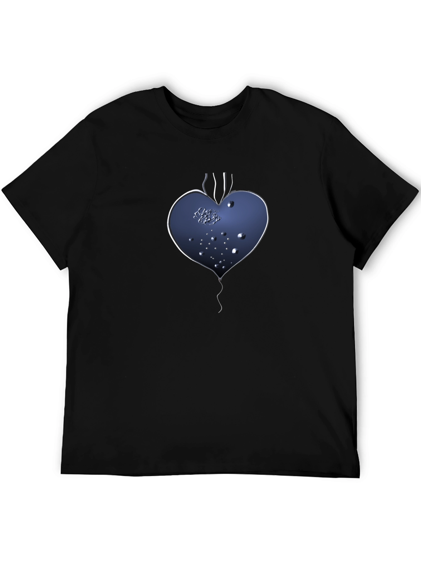 Abstract Heart Graphic Tee - Mens Black Shirt