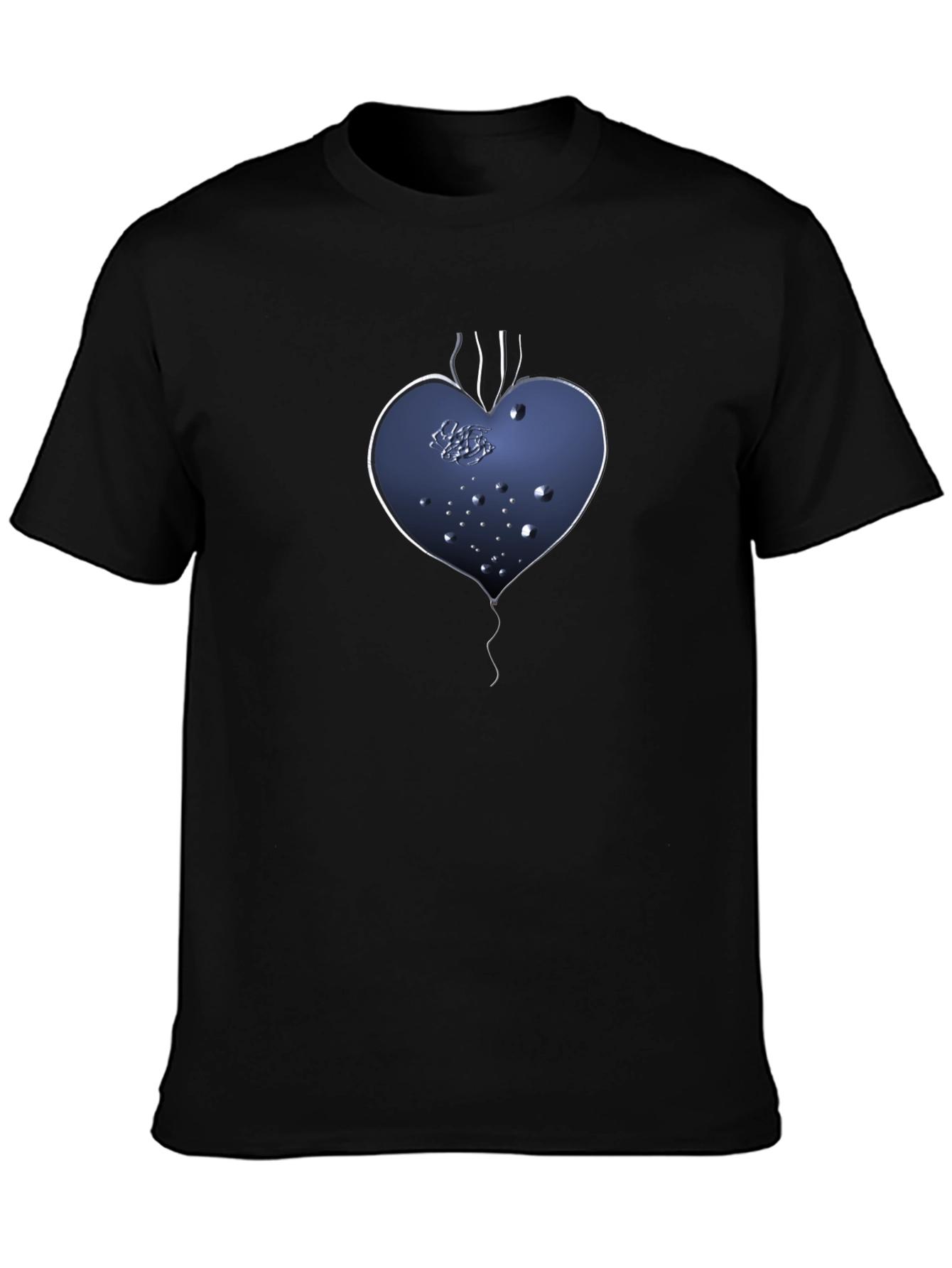 Abstract Heart Graphic Tee - Mens Black Shirt