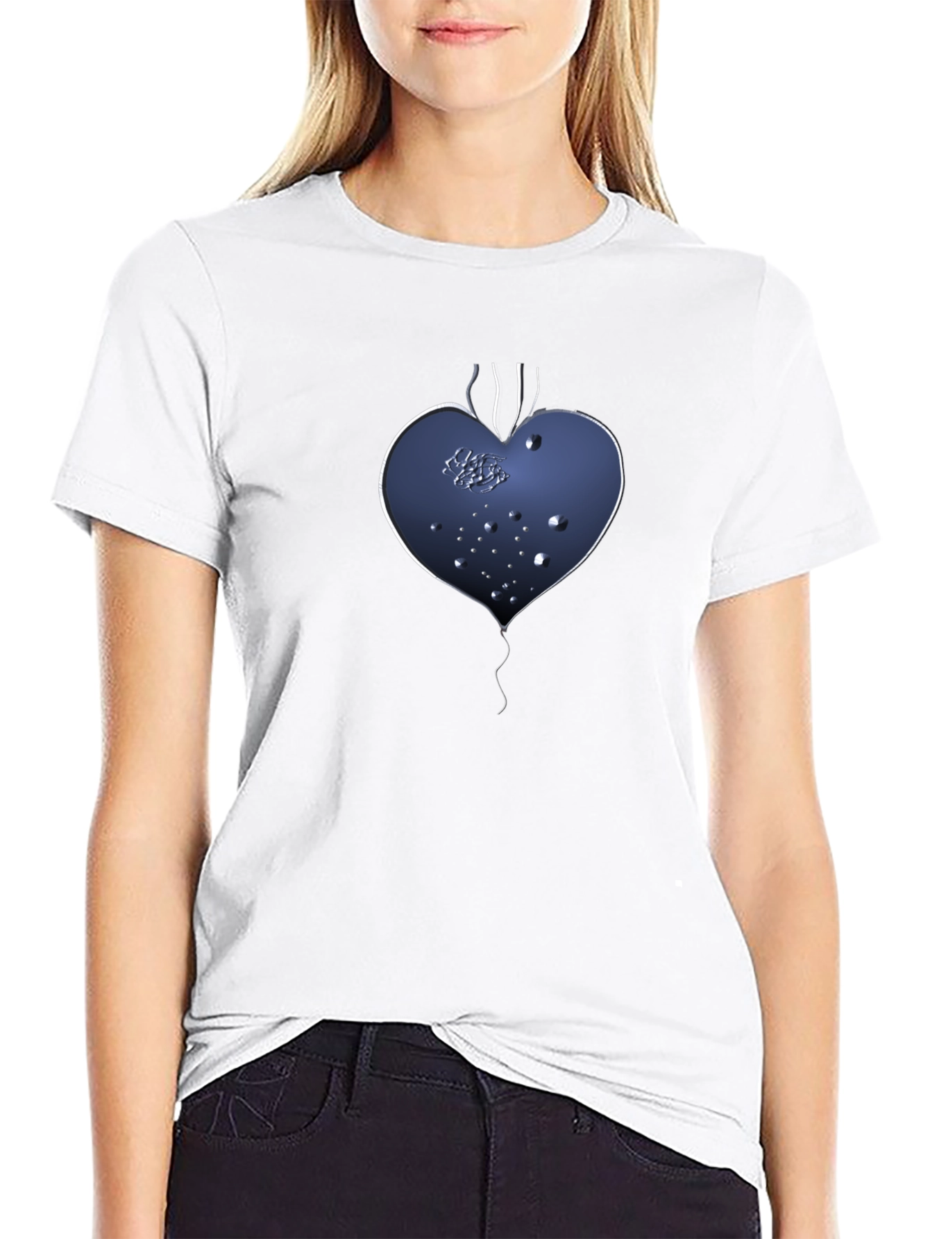 Abstract Heart Graphic Tee - Mens Black Shirt