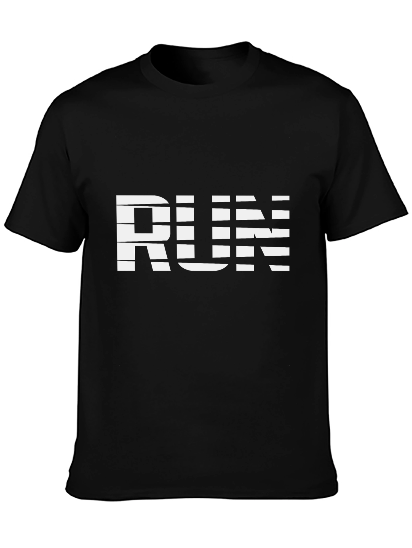 Stylish Black RUN Graphic Tee - Active Wear