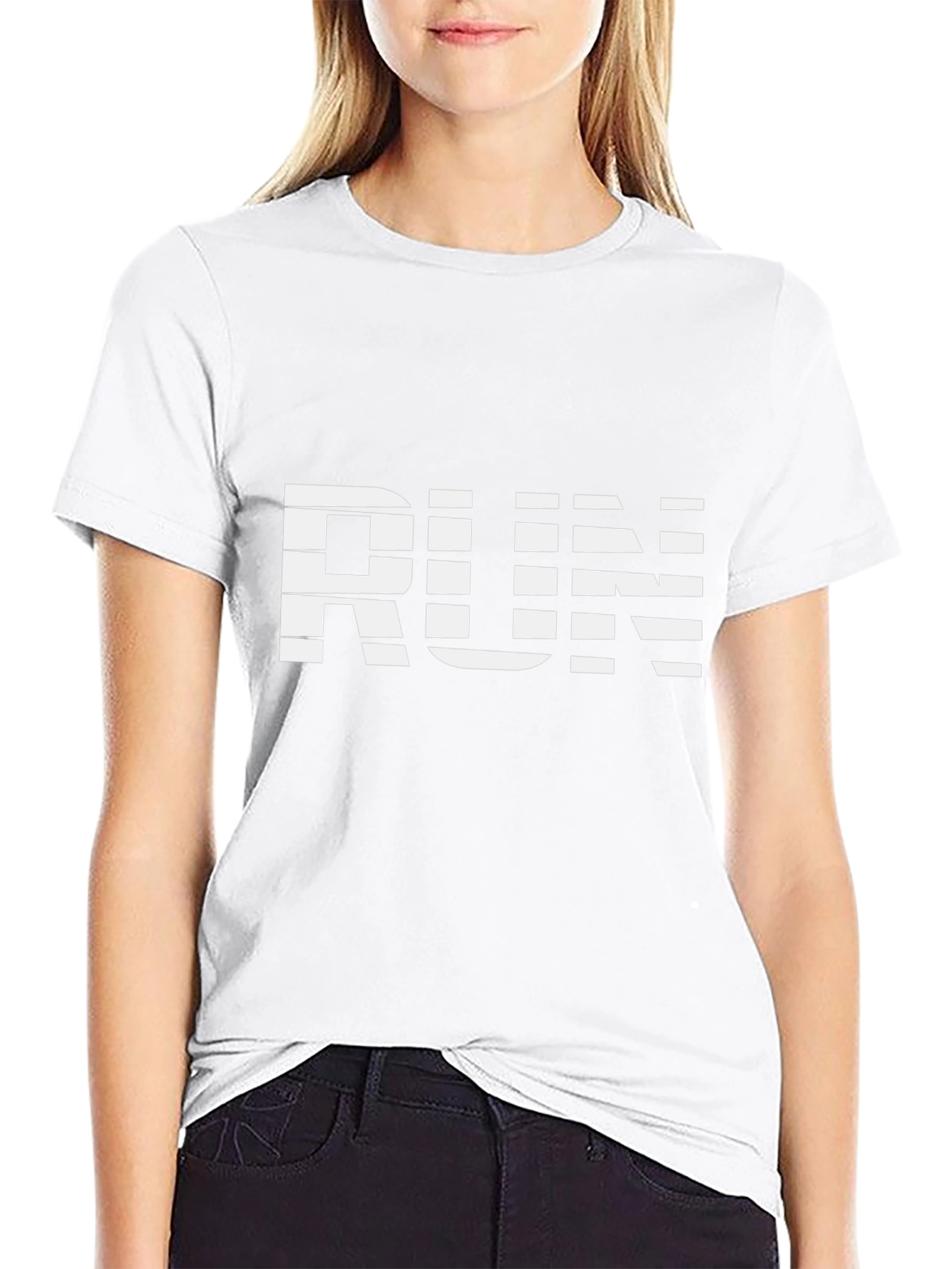 Stylish Black RUN Graphic Tee - Active Wear